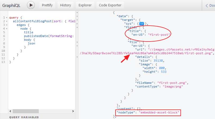 Contentful images query