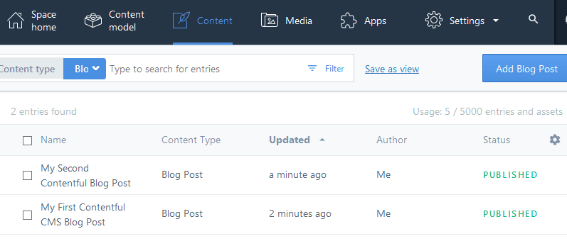 Contentful Post list