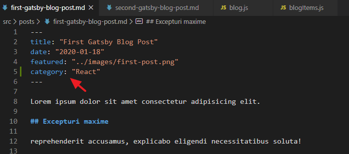 Frontmatter category